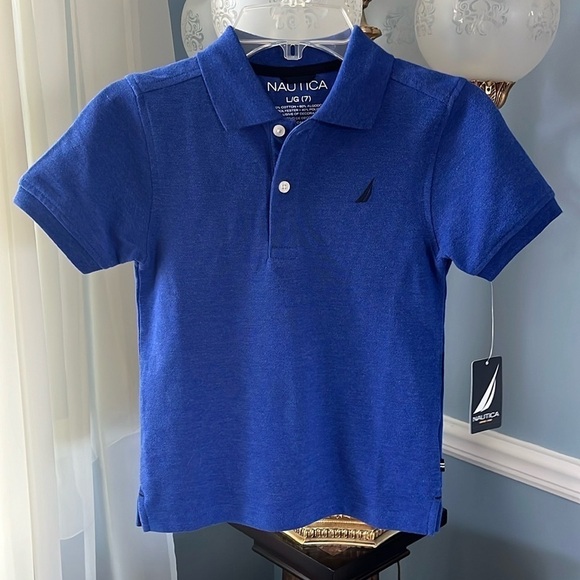 Brand New Nautica Blue Polo Short Sleeve Golf Shirt Embroidered Logo - Picture 11 of 11